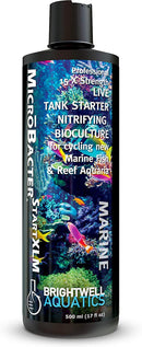 BRIGHTWELL AQUATICS MICROBACTER START XLM LIVE BACTERIA TANK STARTER FOR MARINE AND REEF AQUARIUM