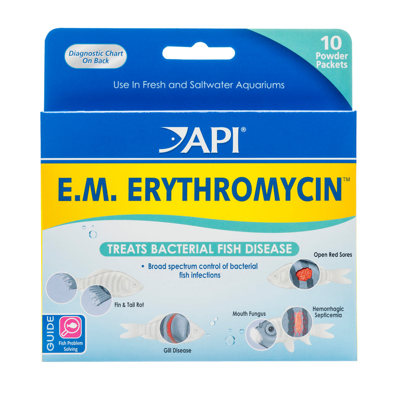 API E.M. ERYTHROMYCIN FISH BACTERIAL INFECTION TREATMENT FOR MARINE AND FRESHWATER