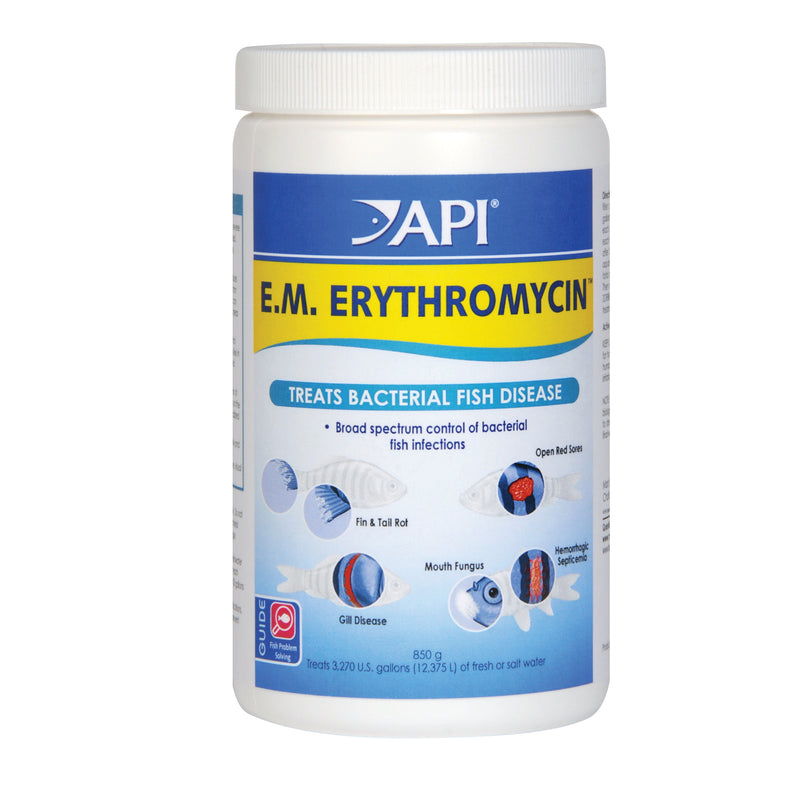 API E.M. ERYTHROMYCIN FISH BACTERIAL INFECTION TREATMENT FOR MARINE AND FRESHWATER