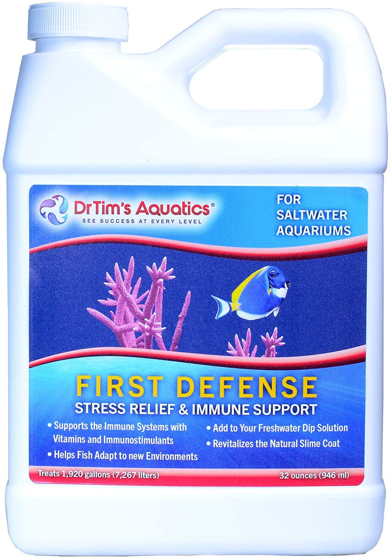 DR TIM'S AQUATICS FIRST DEFENSE FISH STRESS RELIEF FOR SALTWATER AQUARIUM